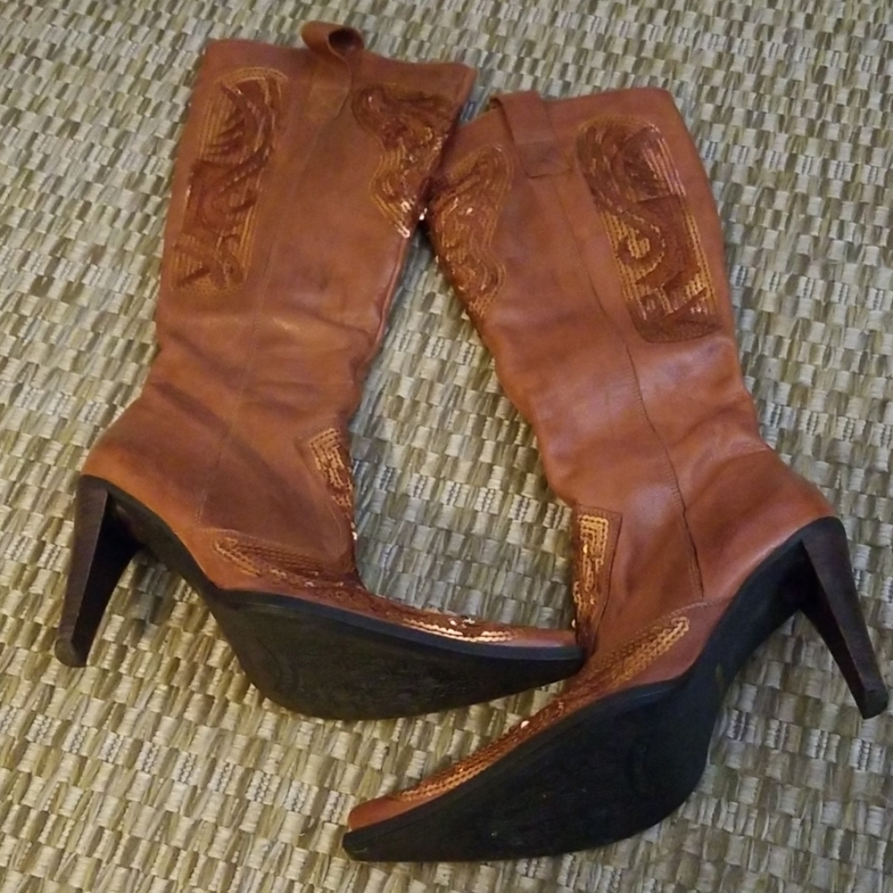 Dollhouse Sequined Western Cowboy Boots